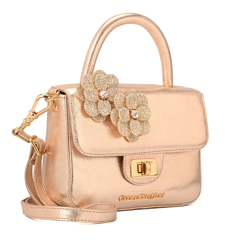 Top Handle Bag Flower Gold
