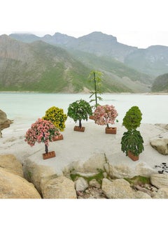 Krisah Krisah 14 pcs Miniature Doll House Garden Trees Decorative Height 7 cm Multi Color for Landscaping, Architectural Models, Garden  - Image 3