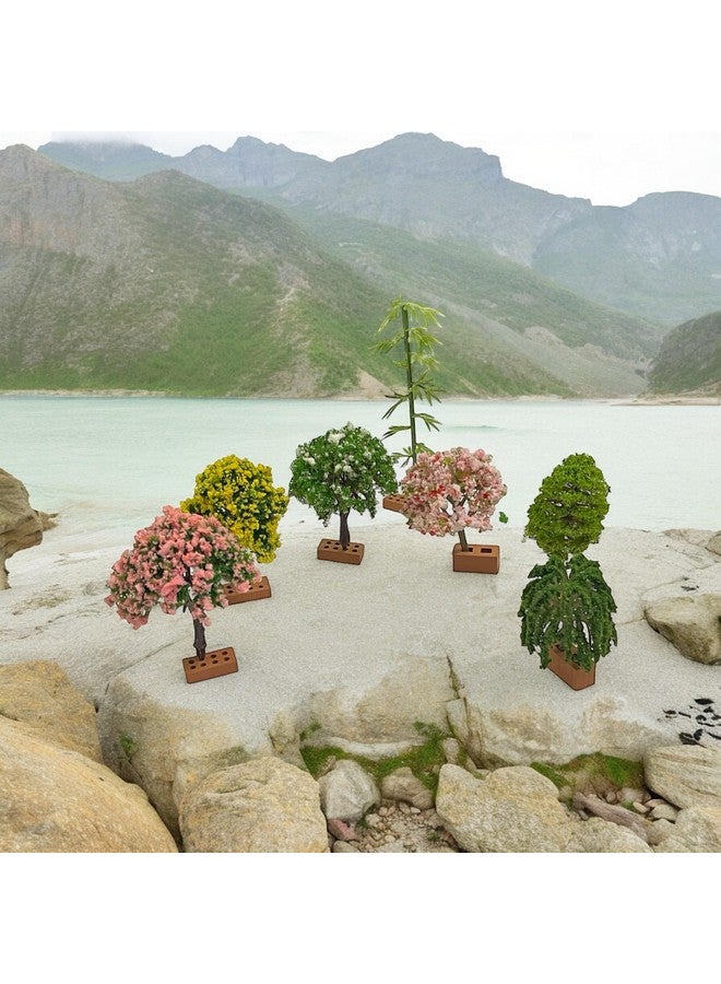 Krisah 14 pcs Miniature Doll House Garden Trees Decorative Height 7 cm Multi Color for Landscaping, Architectural Models, Garden - Image 3
