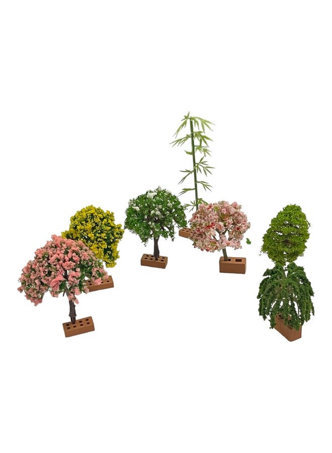 Krisah 14 pcs Miniature Doll House Garden Trees Decorative Height 7 cm Multi Color for Landscaping, Architectural Models, Garden - Image 4