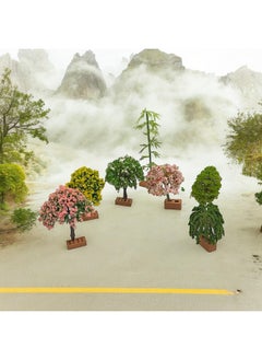Krisah Krisah 14 pcs Miniature Doll House Garden Trees Decorative Height 7 cm Multi Color for Landscaping, Architectural Models, Garden  - Image 5