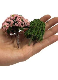 Krisah Krisah 14 pcs Miniature Doll House Garden Trees Decorative Height 7 cm Multi Color for Landscaping, Architectural Models, Garden  - Image 2