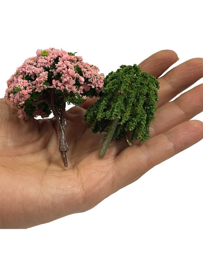 Krisah 14 pcs Miniature Doll House Garden Trees Decorative Height 7 cm Multi Color for Landscaping, Architectural Models, Garden - Image 2