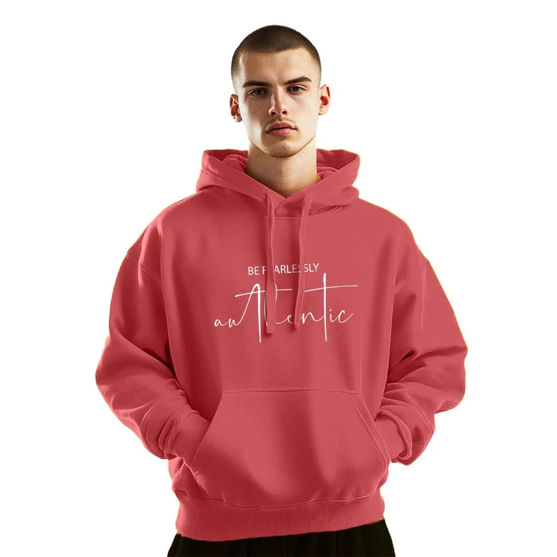 NOBERO Stylish Oversized Hoodie for Men in Coral