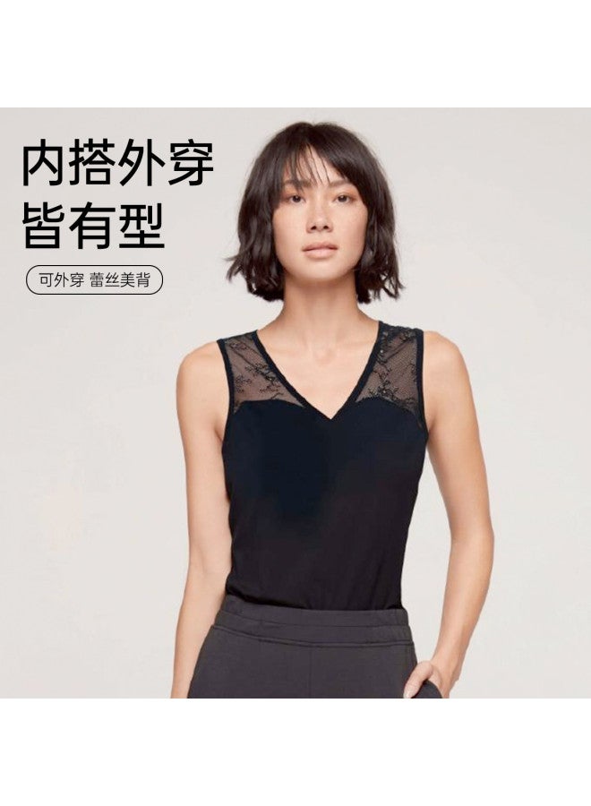 AIMER قميص داخلي مريح بدون أكمام على شكل حرف V مع أحزمة عريضة - قمة ملابس داخلية نسائية متعددة الاستخدامات - Image 2