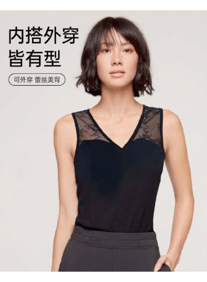 AIMER قميص داخلي مريح بدون أكمام على شكل حرف V مع أحزمة عريضة - قمة ملابس داخلية نسائية متعددة الاستخدامات - Image 1