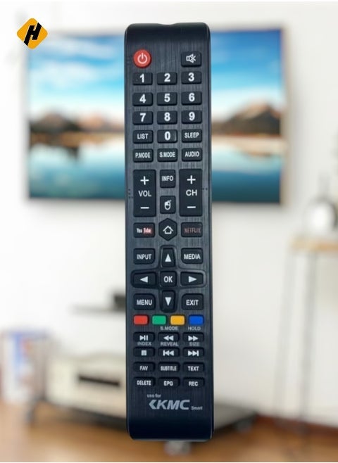 KMC Smart TV LCD LED Remote | Replacement Remote Control For KMC Smart TV LCD LED Black