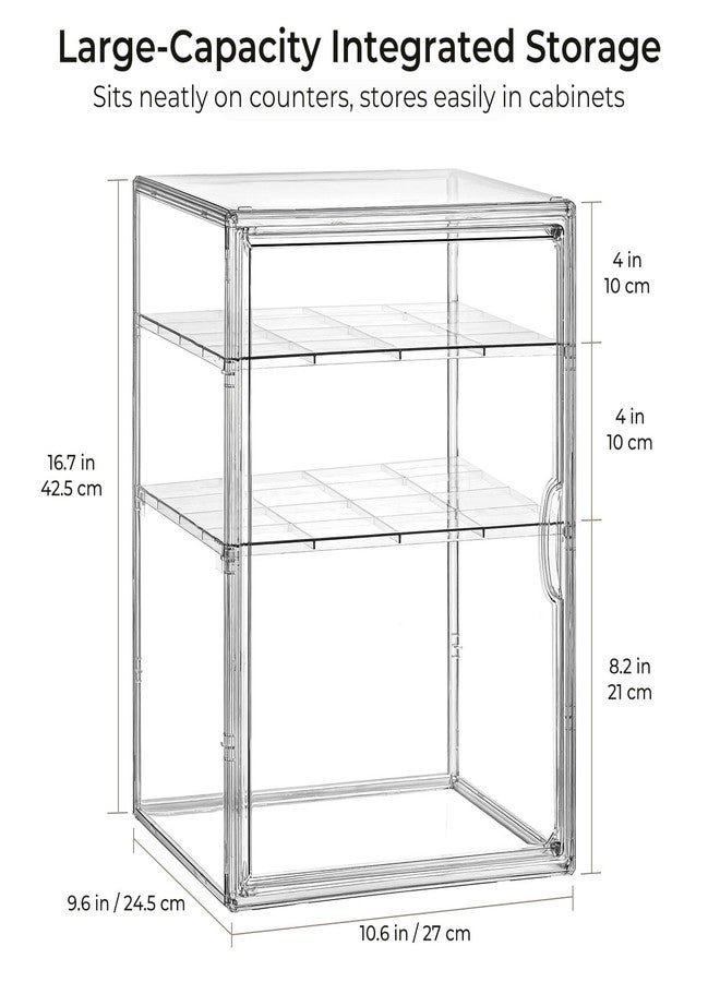 KitHero Baby Bottle Organizer – X-Large Adhesive Wall-Mount 3 Tier Adjustable Acrylic Bottle Storage Container with Magnetic Door – for Countertop, Cabinet, Kitchen, and Vanity, Gifts for New Mom - Image 4