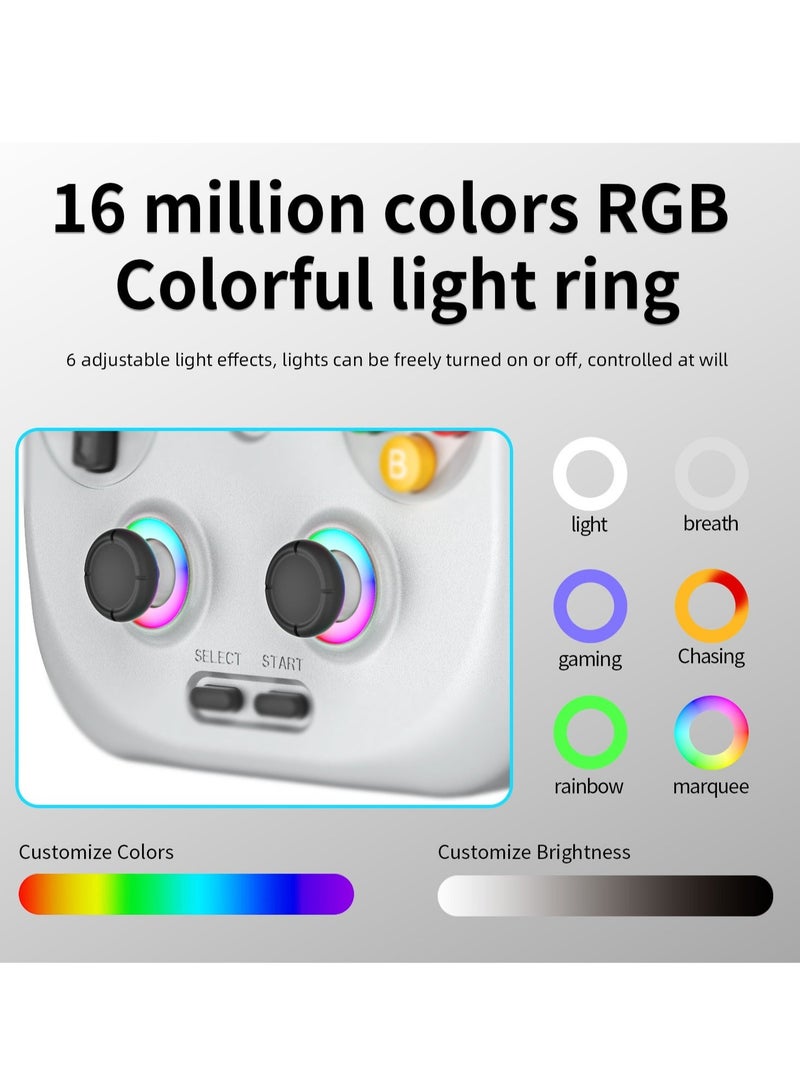 RG406V Handheld Game Console Unisoc T820 Android 13 4Inch IPS Multi Touch Screen 5500mAh 5G WIFI Bluetooth Retro Video Players(128G White)