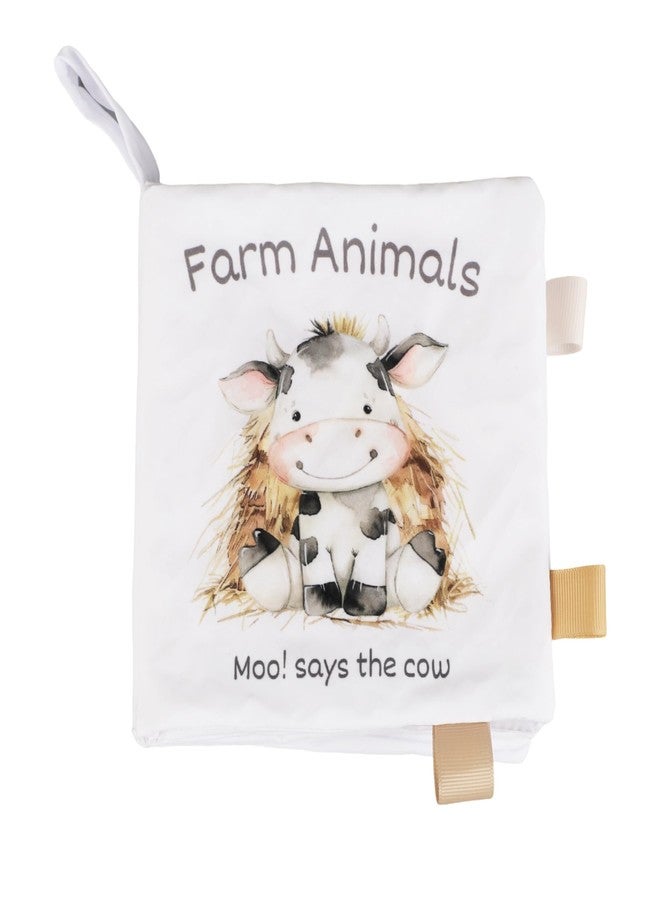 Ali+Oli Baby Cloth Book - Soft Sensory Crinkle Book for Infants 0-12 Months - Early Learning Touch & Feel Tummy Time Toy - Colorful taggies - Newborn Shower Gift - Farm Animals - Image 1