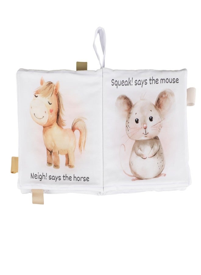 Ali+Oli Baby Cloth Book - Soft Sensory Crinkle Book for Infants 0-12 Months - Early Learning Touch & Feel Tummy Time Toy - Colorful taggies - Newborn Shower Gift - Farm Animals - Image 4