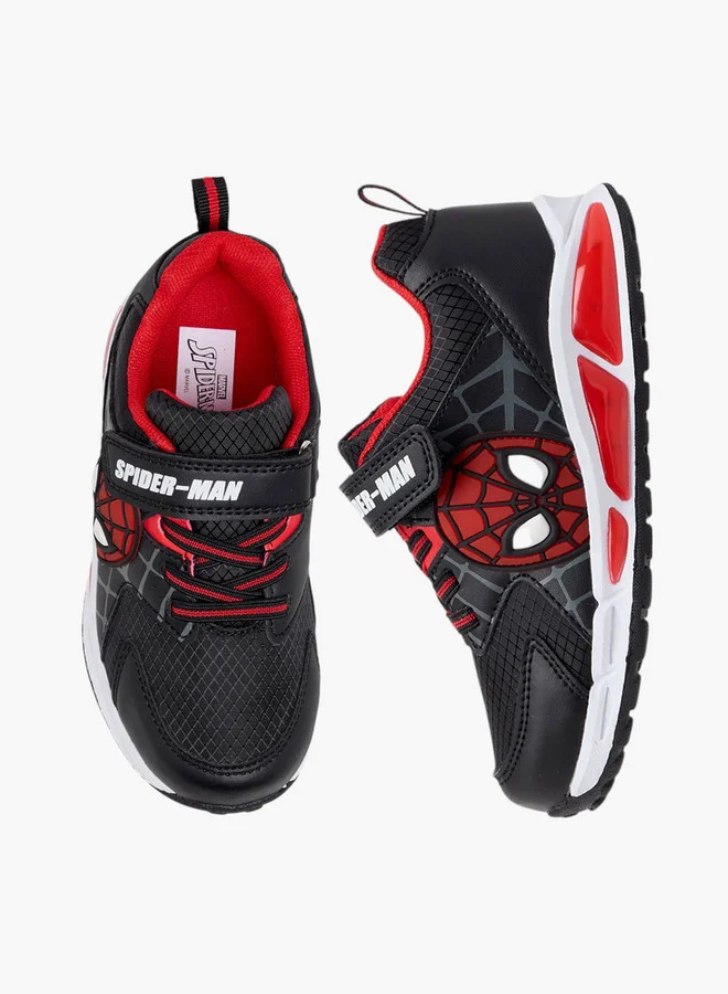 MARVEL Spider-Man Print Light-Up Sneakers with Hook and Loop Closure