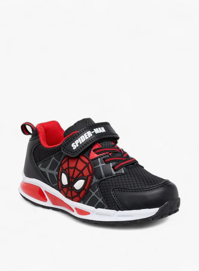 MARVEL Spider-Man Print Light-Up Sneakers with Hook and Loop Closure