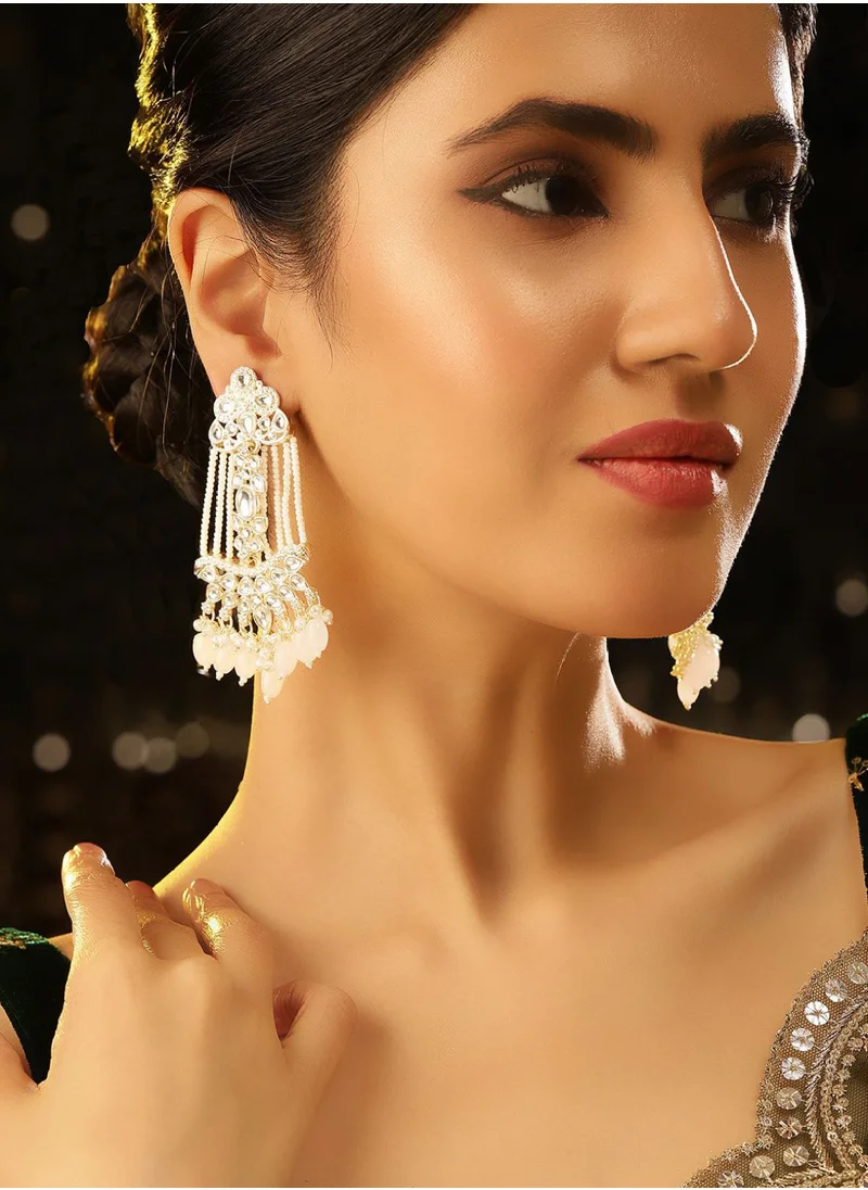 برياسي Contemporary Kundan Drop Earrings