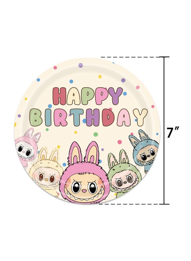 Labubu Birthday Party Kit for Kids for 10 People, Complete Tableware Set, Labubu Party Decorations - Image 3