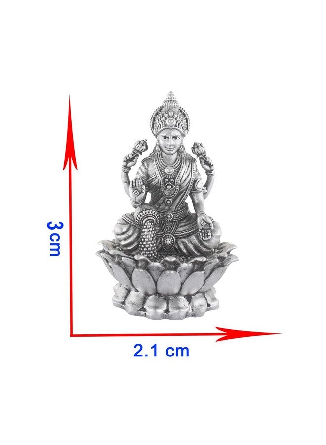 PRD CARATCAFE Silver Kamal Laxmi Murti for Car, Home & Office.Pure 925 Solid Chandi Metal Idol of Maa Lakshmi. Antique Gift Item for All Occasions & Festivals, Religious - Image 5