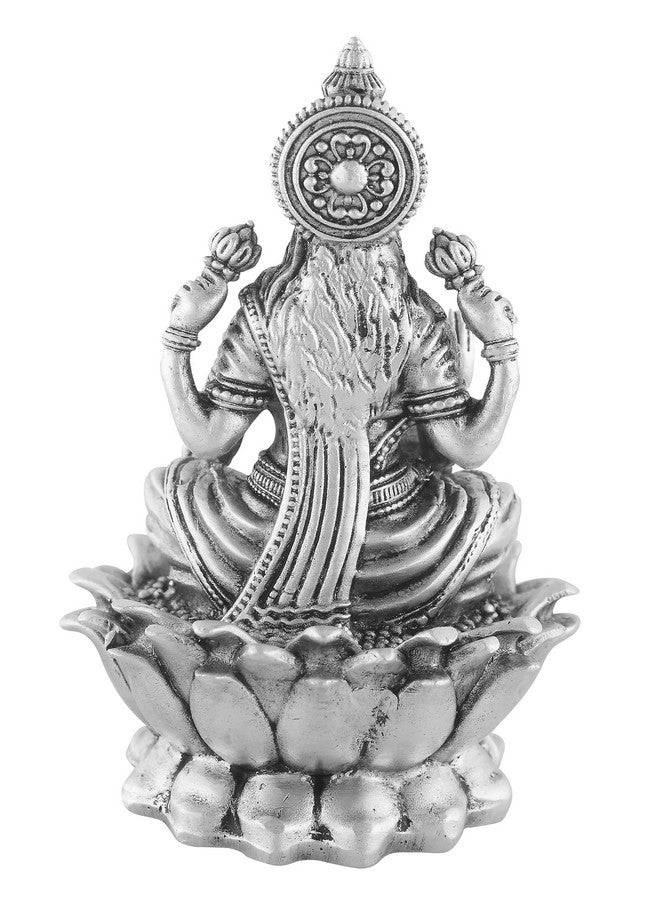 PRD CARATCAFE Silver Kamal Laxmi Murti for Car, Home & Office.Pure 925 Solid Chandi Metal Idol of Maa Lakshmi. Antique Gift Item for All Occasions & Festivals, Religious - Image 4