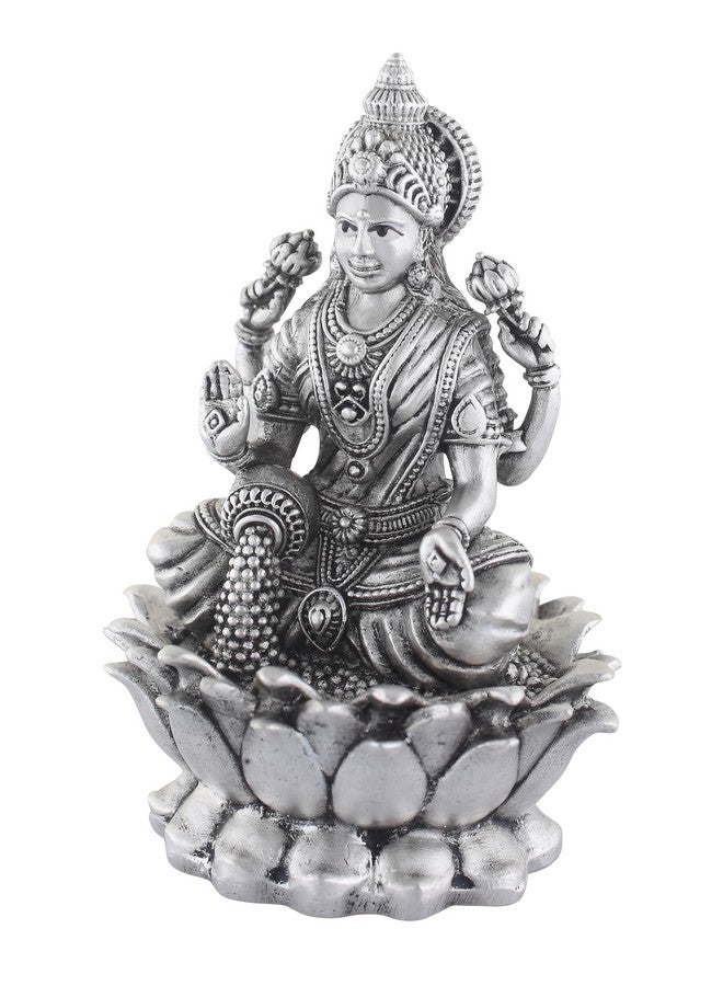 PRD CARATCAFE Silver Kamal Laxmi Murti for Car, Home & Office.Pure 925 Solid Chandi Metal Idol of Maa Lakshmi. Antique Gift Item for All Occasions & Festivals, Religious - Image 2