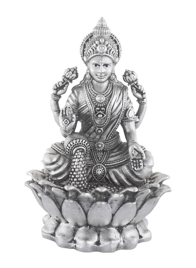 PRD CARATCAFE Silver Kamal Laxmi Murti for Car, Home & Office.Pure 925 Solid Chandi Metal Idol of Maa Lakshmi. Antique Gift Item for All Occasions & Festivals, Religious - Image 1