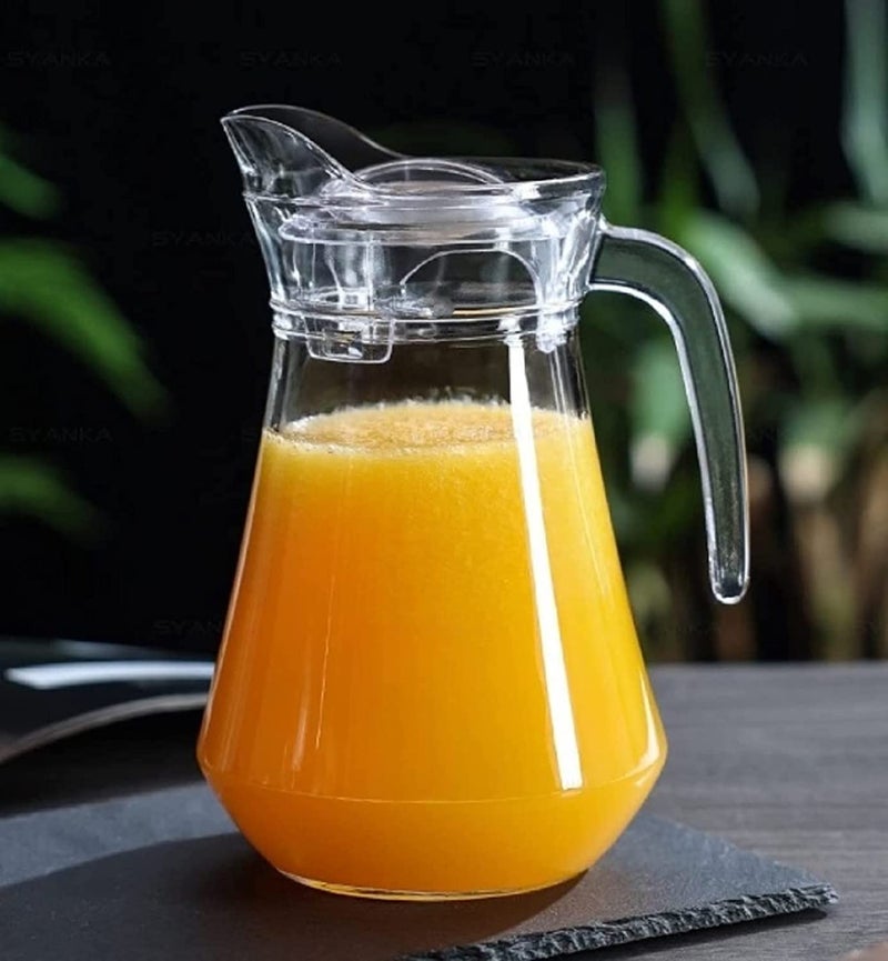 Reflector Premium Water and Juice Glass Jug Pitcher with Lid Handle 1Pcs 13LTR Transparent Perfect for Serve Water Beverages Iced Tea Juices Cocktail Milk Chaas Duck Jug - Image 1