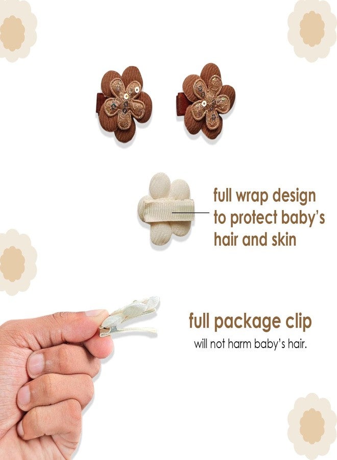 KARP 20 Pcs Embroidered Flower Hair Clips - Fabric Floral Hair Bows with Sequins for Girls, Women (Hair Pin (K2506)-Style-3) - Image 5