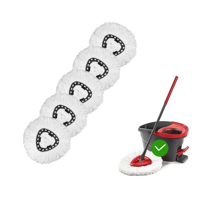 5 Pack Mop Heads Replacements Spin Mop Replacement Head Deep Cleaning Machine Washable and EasytoReplaceSpin Mop Refill Replacement Head 100 MicrofiberMop Head Compatible with O Ceda EasyWrin