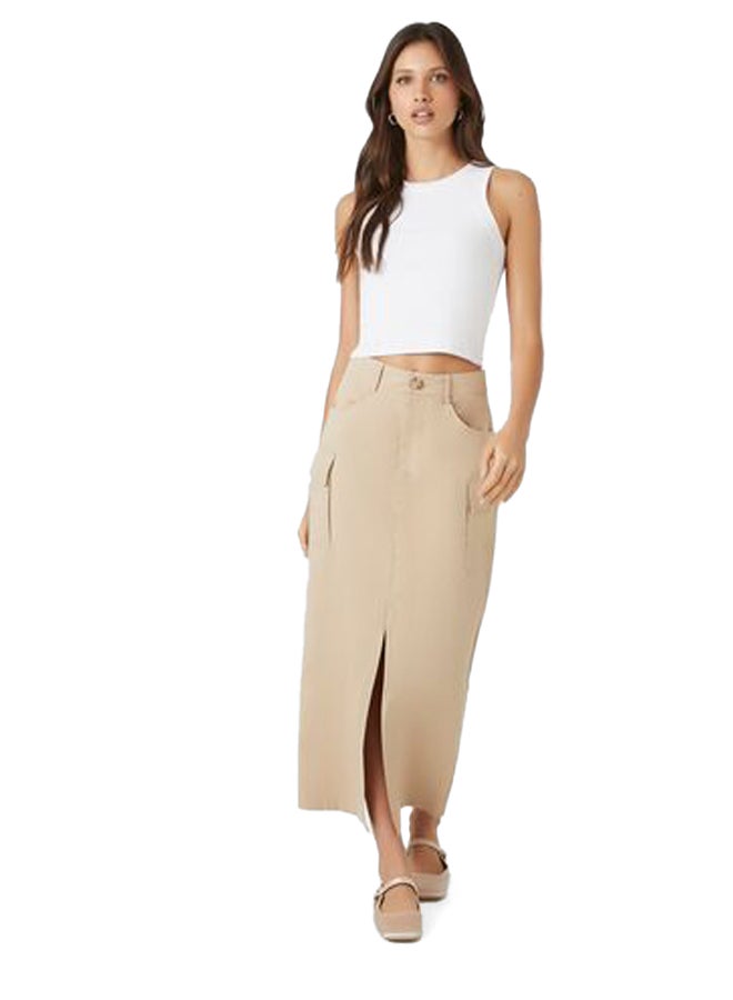 FOREVER 21 Twill Cargo Maxi Skirt  - Image 2