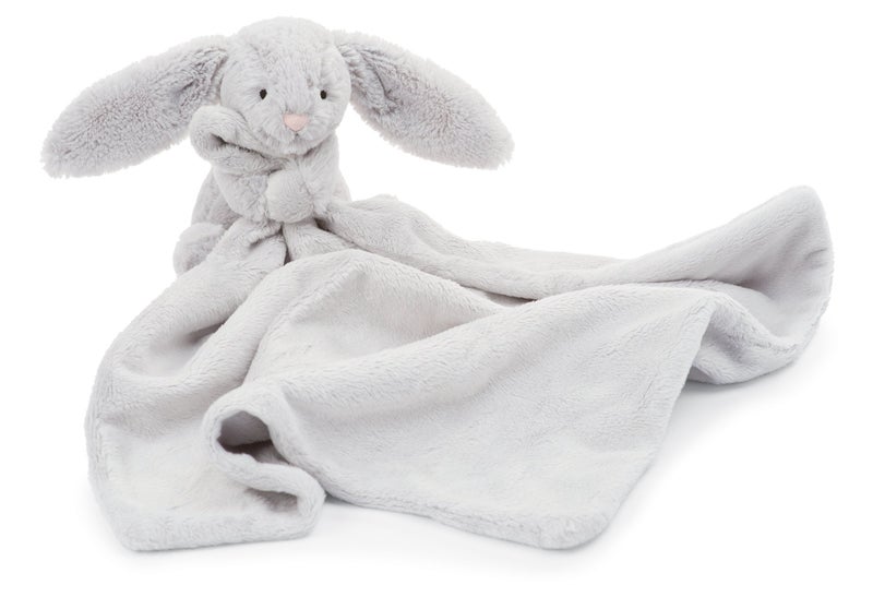 Jellycat Bashful Grey Bunny Soother, 13.5 inches - Security Blanket and Lovey for Babies - Baby Gift - Image 1