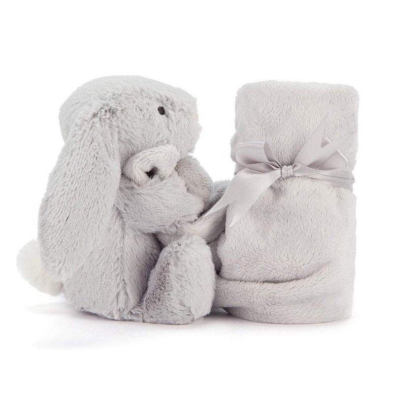 Jellycat Bashful Grey Bunny Soother, 13.5 inches - Security Blanket and Lovey for Babies - Baby Gift - Image 3