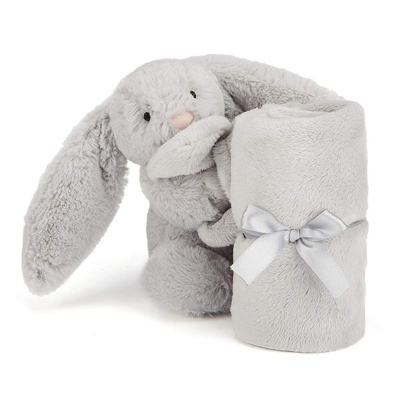 Jellycat Bashful Grey Bunny Soother, 13.5 inches - Security Blanket and Lovey for Babies - Baby Gift - Image 2