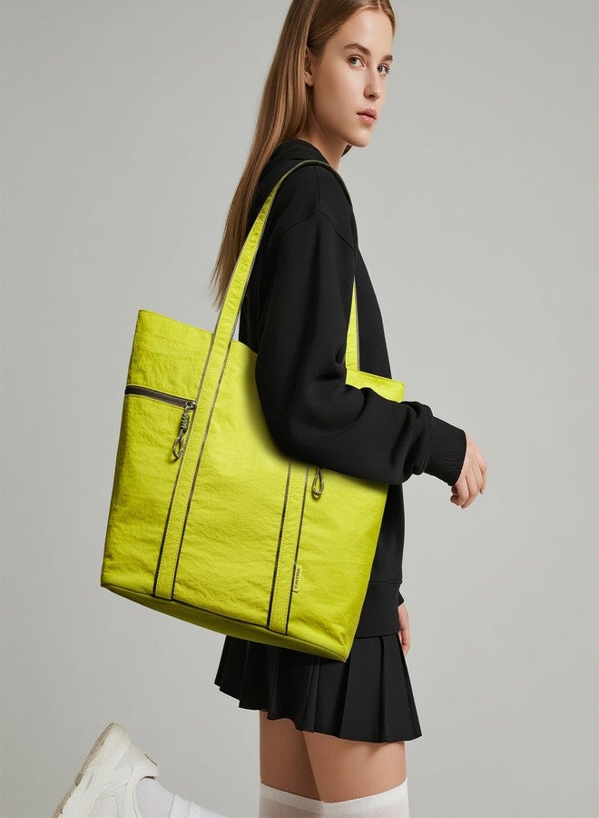 Caitina Large Tote Bag for Women Nylon Shoulder Bags for Women Lightable Shoulder Purses Gym Tote for Travel Yoga Work Dance Green - Image 2