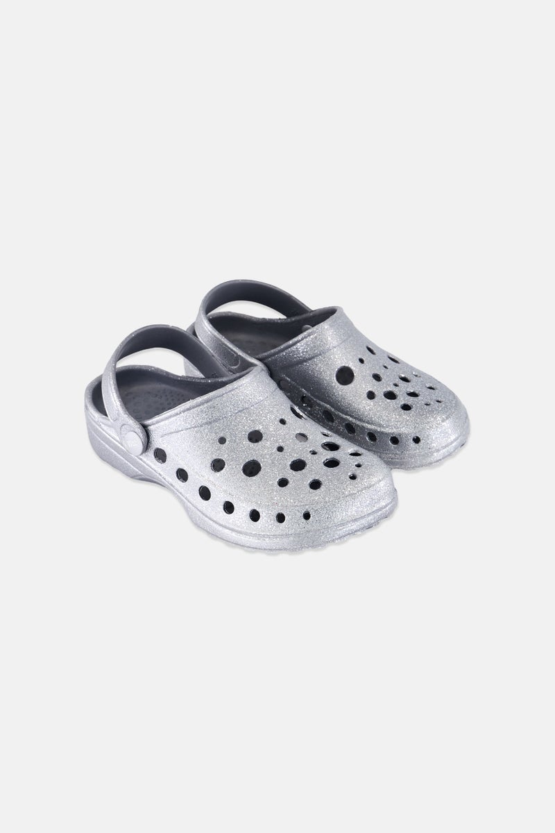 Woz Kids Boy Slip On Clogs, Silver - Image 1