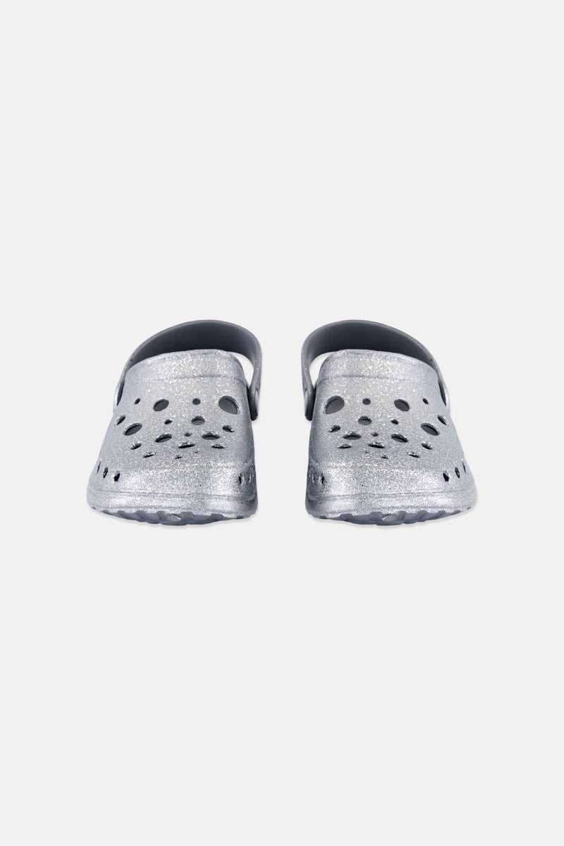 Woz Kids Boy Slip On Clogs, Silver - Image 3