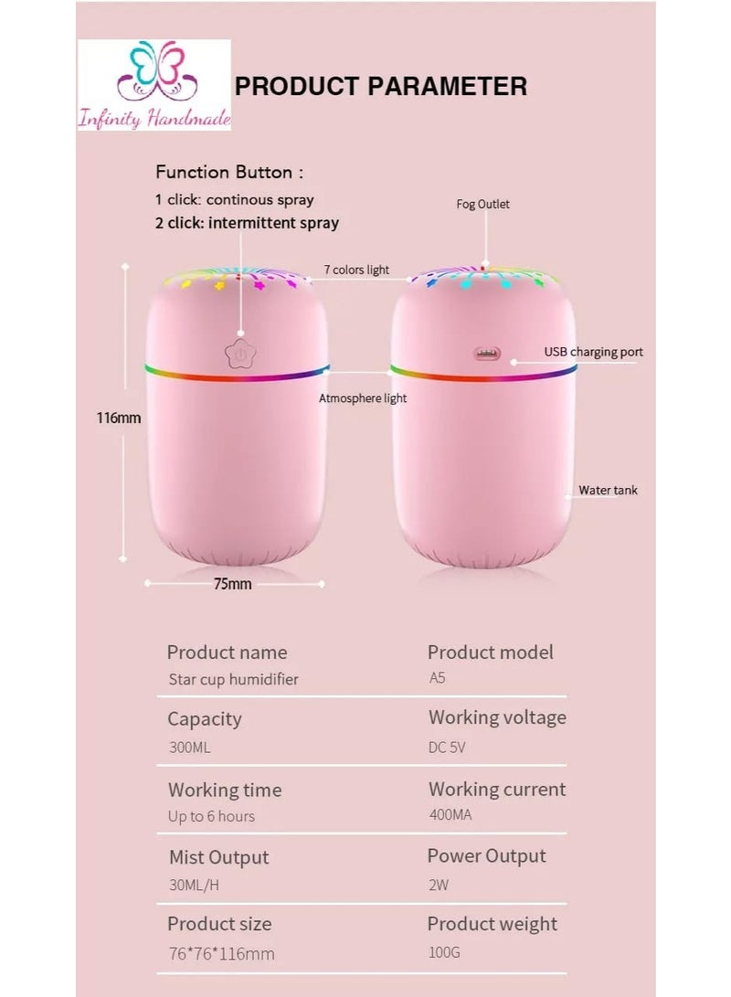 Mini cool mist humidifier, colorful USB personal computer cool mist humidifier, ultra-quiet, two adjustable mist modes for bedroom, car, office - Image 3