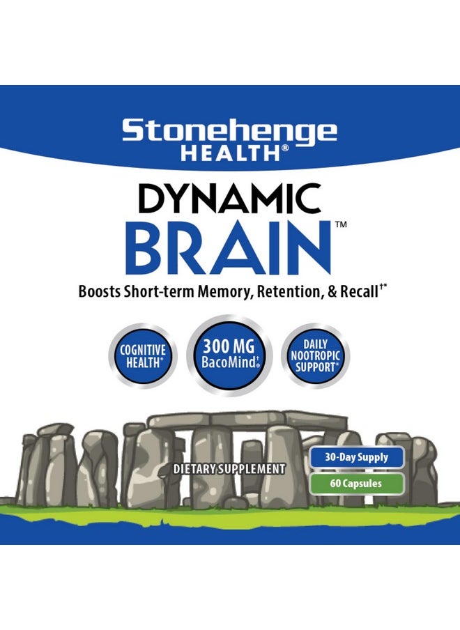 Stonehenge Health Stonehenge Health Dynamic Brain Supplement - New Formula with BacoMind for Memory Acquisition, Retention, & Recall with 40 Unique Nootropic: Choline, Phosphatidylserine, and Huperzine A  - Image 5
