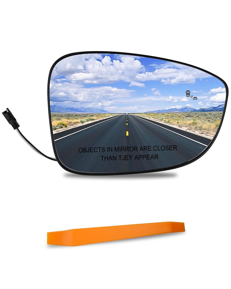 Passenger Side Heated Mirror Glass with Blind Spot Fit for Honda Accord 20182022 Rearview Mirror Glass Replace 76203TVAA21 Right Side