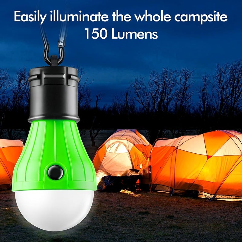 FLY2SKY Portable LED Tent Lamp, Clip Hook Hurricane Emergency Light Bulb, Camping Equipment Lanterns for Hiking, Backpacking Outage, B-CLOSED-HOOK, 4 Packs - Image 2