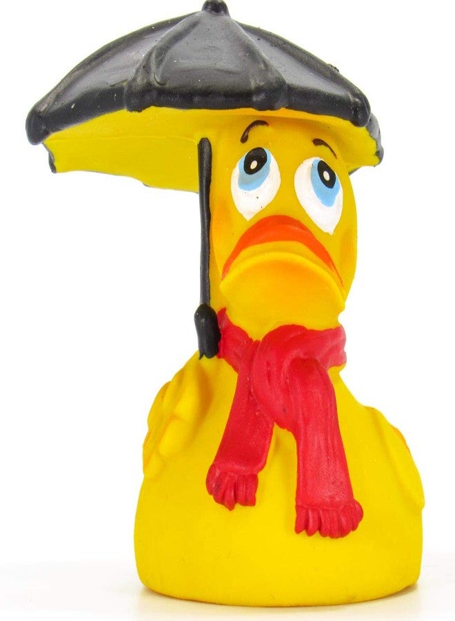 Lanco Umbrella Raining Rubber Duck Bath Toy | All Natural, Organic, Eco Friendly, Squeaker Brand | Imported from Barcelona, Spain - Image 1