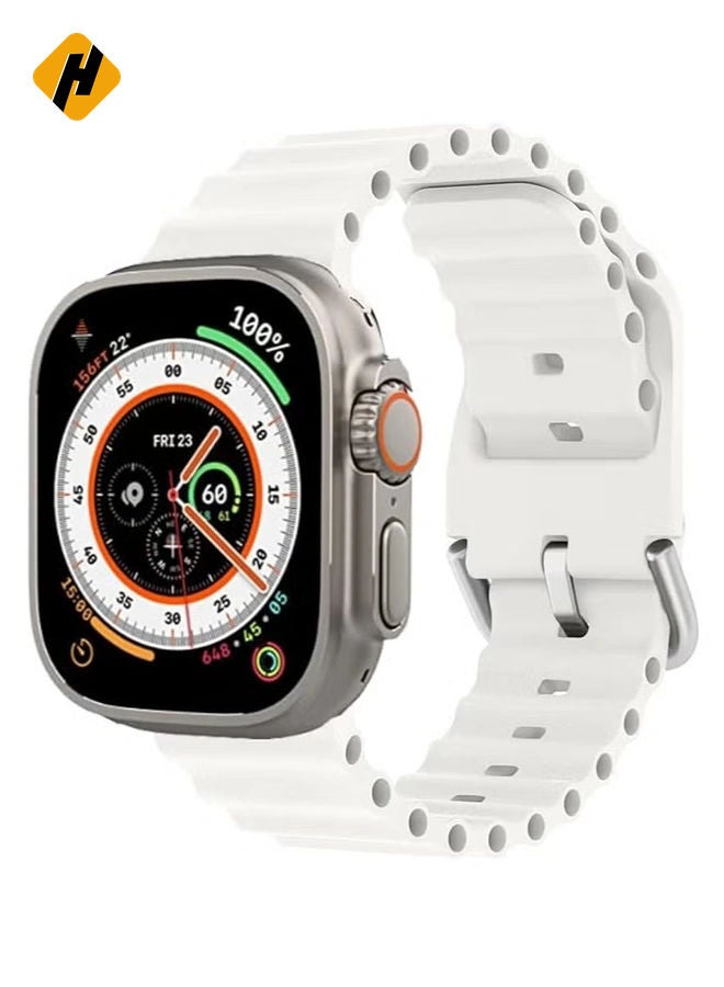 HuHa "Soft Silicone Ocean Band for Apple Watch – Breathable Elastic Sport Band, Fits 49mm to 38mm, Compatible with All Series - Image 1