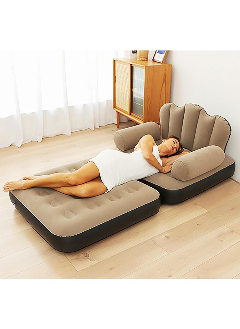 DubaiGallery - Inflatable Sofa Bed Single Air Sofa | Double Layer 5-in-1 Inflatable Sofa Bed with Armrests - Portable Inflatable Sofa, Air Chaise, Lazy Sofa - Image 1