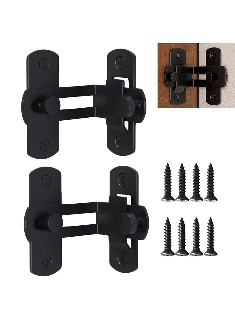 ALAMAREQ Flip Barn Door Lock, Flip Door Sliding Latch, 90 Degree Stainless Steel Latch, Safety Sliding Barn Door Lock Arc Door Buckle for Barn, Garden, Bathroom, Outdoor, Garage, Window, Sliding Door - Image 1