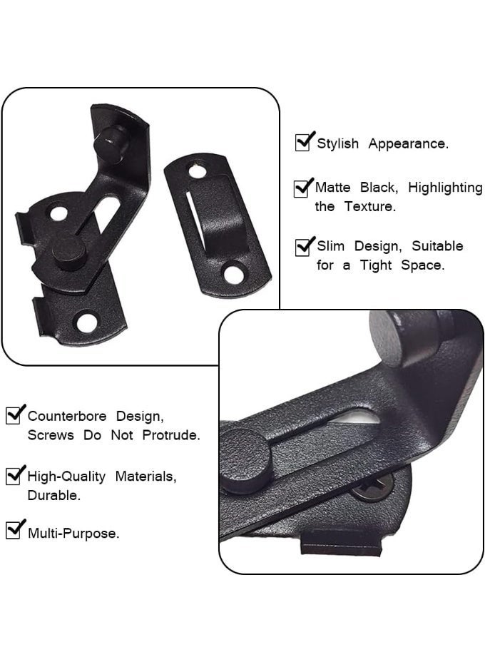 ALAMAREQ Flip Barn Door Lock, Flip Door Sliding Latch, 90 Degree Stainless Steel Latch, Safety Sliding Barn Door Lock Arc Door Buckle for Barn, Garden, Bathroom, Outdoor, Garage, Window, Sliding Door - Image 5