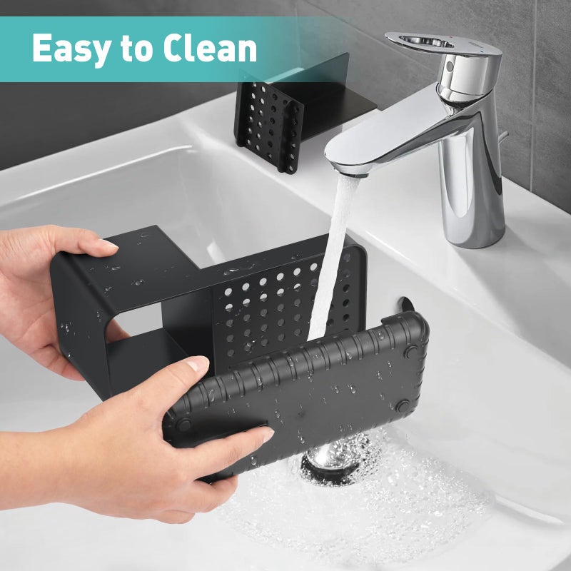 PARKMANI Toothbrush Holders for Bathrooms, Kids Electric Toothbrush and Toothpaste Holder, Toothbrush Organizer with Drainage, Tooth Brush Holder for Bathroom Countertop Organizer (Black) - Image 4