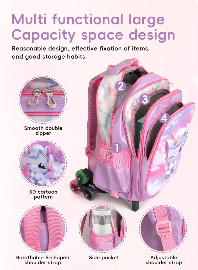 URbazaar Children School Bag Student Backpack with Reflective Strip Design & Padded Adjustable Shoulder Strap Large volume Waterproof Bookbag and for 3-10 Year Boys Girls Elementary Kindergarten(Unicorn)  - Image 3