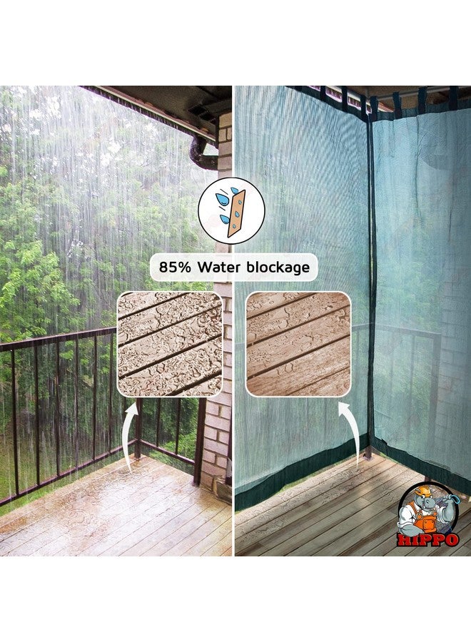 HIPPO - PE 85% Outdoor Sun Blocking Balcony Curtains Loop UV Protection, Sun Shading Light Filtering, Temperature Reducing 8 ft Door Curtain, Set of 2 pcs (Cool-Blue || 4.5FTX8.0FT) - Image 3