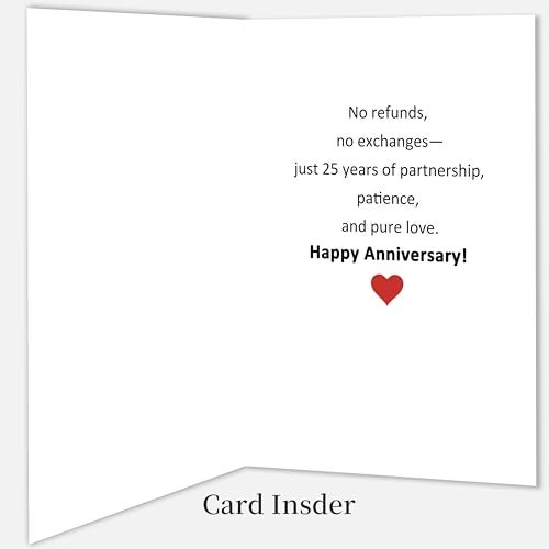 Smithtuy Funny 25th Anniversary Card,25 Year Wedding Anniversary Card Gifts for Husband Wife Couples Him Her,25th Anniversary Cards Gifts for Women Men - Image 2