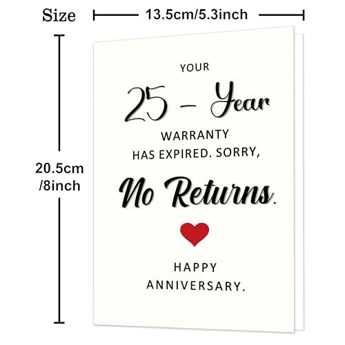 Smithtuy Funny 25th Anniversary Card,25 Year Wedding Anniversary Card Gifts for Husband Wife Couples Him Her,25th Anniversary Cards Gifts for Women Men - Image 3
