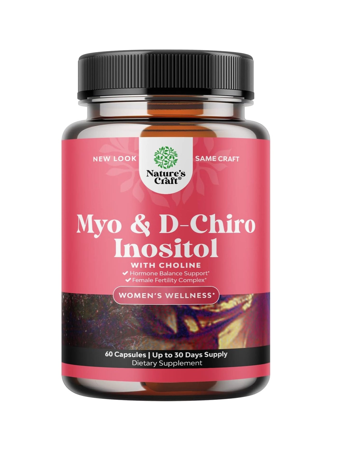 Myo-Inositol & D-Chiro Inositol Capsules - Choline Inositol Supplement for Cycle and Fertility Support - Womens Hormone Balance Supplement with Myo & D-chiro Inositol plus Choline Bitartrate