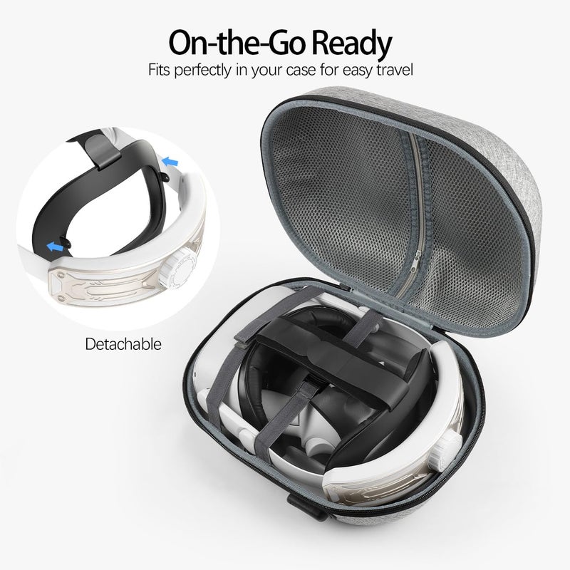 AMZDM Head Strap for Meta Quest 2 VR Headset Elite Strap Adjustable Soft Cushion Headstrap for Oculus Quest 2 Replacement Wihte & Gold - Image 5