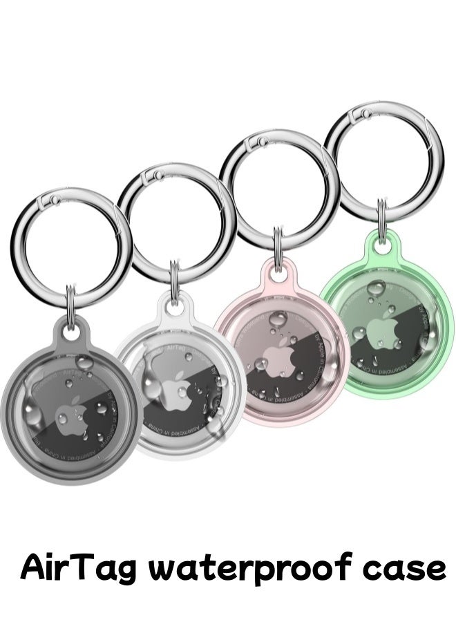 4 Pack AirTag Holder Case with Keychain Silicone Shockproof for Apple AirTag Item Tag Finders AirTag TrackerTags Accessories Anti Lost Protective Case for Pets Package Luggage Waterproof - Image 1